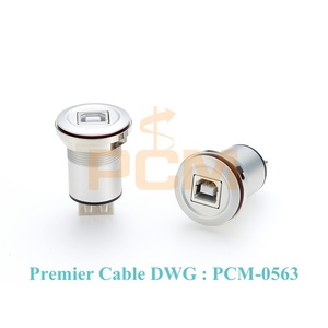 Adaptateur USB B vers un port de montage sur panneau encastré connecteur rond en aluminium USB 2.0 convertisseur femelle à femelle pour <span class=keywords><strong>câble</strong></span> de données - Product Image 2