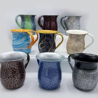 Tasse décorative Judaica Netilat Yadayim en aluminium à deux poignées Nouveau design Rituel juif Double poignée Tasse de lavage des mains Cadeau de Shabbat