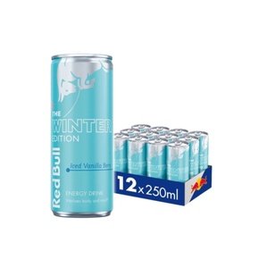 Venta al por mayor de Red Bull The Ice Edition Sabor Vainilla y Frutos Rojos, paquete de 12 latas de 250 ml, 80 mg de cafeína por lata, para distribuidores globales - Product Image 4