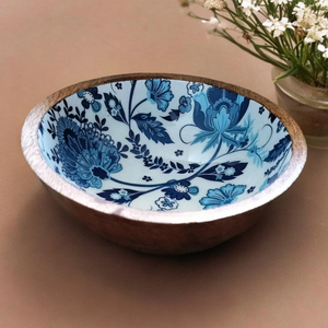 Tazón de madera impreso esmaltado de diseño moderno Fabricante Nuevo diseño Hecho a mano Tazón de madera para servir al por mayor por HHO de India - Product Image 3