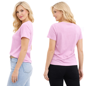 Camisetas de Verano para Mujer, Cuello en V, Manga Corta, Transpirables, 100% Algodón, con Logotipo, Tallas S-XXL - Product Image 4