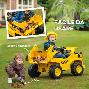 AIYAPLAY Caterpillar Camión de juguete con licencia con control remoto, faros, cubo y pala, 110x70,5x61,5 cm, amarillo - Product Image 5