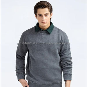 Sudadera de cuello de algodón para hombre de peso pesado personalizada de alta calidad 100%, sudadera recortada de lujo lisa en blanco para sudaderas con capucha para hombre - Product Image 1