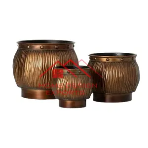 Handmade Aluminum Metal Planter In Dark Copper Finished 3 Sizes Available metal Planter At Wholesale Price