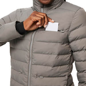 Veste matelassée légère personnalisée pour femme, coupe ajustée, col montant, résistante à l'eau et au vent, tendance - Product Image 4