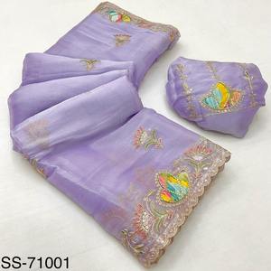 Nouveau concepteur exclusif de tissus lourds avec fabricant de saree à base de bordure travaillé à la main de Surat - Product Image 1