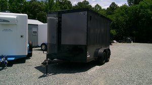 <b>Concession</b> Enclosed Food <b>Trailer</b> Dark Black Color Food Serving Outdoor Refrigerator Mobile <b>Trailer</b> Large Capacity Kentucky - Product Image 5