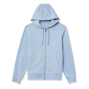 Sweat à capuche zippé pour homme, personnalisable, décontracté, lourd, avec capuche unie, de qualité bon marché - Product Image 1