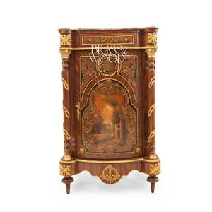 ตู้เก็บรองเท้าสไตล์ฝรั่งเศสสุดหรู พร้อมงานศิลปะภาพวาดทิวทัศน์ลายดอกไม้แบบฝังมุกและตกแต่งด้วยทองเหลือง สำหรับพระราชวัง - Product Image 1