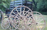 Décoratif-Roue de wagon en bois-Roue de wagon de 18 pouces x 2 pouces-moyeu en bois