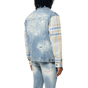 Conjunto de chaqueta y pantalones vaqueros para hombre de venta directa de fábrica de Pakistán, novedad de 2024, conjunto de chaqueta y pantalones vaqueros para hombre de Color sólido - Product Image 5