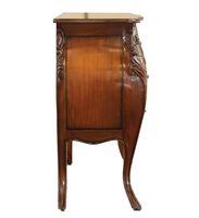 Table de chevet Lenoir de style mid-century en bois d'acajou de haute qualité, couleur marron, avec 3 tiroirs, pour chambre à coucher ou appartement