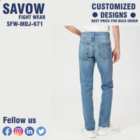 Jeans crayon taille mi-haute pour hommes, personnalisés, de haute qualité, style urbain, respirants, en denim écologique, extensibles, délavés, imperméables, vente en gros