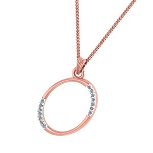 สร้อยคอจี้ตัวอักษร O-ตัวอักษรทันสมัยสง่างามสำหรับผู้หญิงมีสไตล์14K จี้รูปตัวอักษรสีโรสโกลด์เสน่ห์ที่สมบูรณ์แบบและของขวัญที่มีเสน่ห์ - Product Image 3