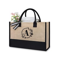 Sacs fourre-tout en toile écologiques pour femmes avec motif lettres, poignées et bandoulière imperméable, grand sac de plage d'été