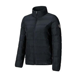 Erke Women's <b>Reversible</b> Quilted Puffer <b>Jacket</b> Satin Winter Coat with Hooded Collar and Fur Decoration Customizable Logo-Black - Product Image 1