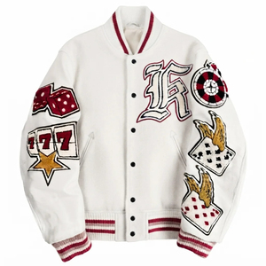 เสื้อแจ็คเก็ต Letterman Varsity สุดหรูแบบสั่งทำพิเศษ ผู้ผลิต OEM ODM จำนวนมากจากปากีสถาน Joxai คอตั้ง ด้านหน้าเป็นวัสดุที่เป็นมิตรกับสิ่งแวดล้อม ระบายอากาศได้ดี ปี 2026 - Product Image 1