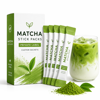 Sachets de poudre de matcha naturelle en stick OEM – Nouveaux sachets de thé instantané bien-être à marque privée