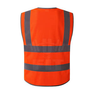 เสื้อกั๊กก่อสร้างตาข่ายโพลีเอสเตอร์ Hi-VIS กันน้ำดีไซน์ใหม่พิมพ์โลโก้ได้ตามต้องการ - Product Image 2