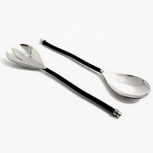 Silver Modern Design Handle Salad Serving Set Best Quality Stainless Steel Silver Plated Wedding Table <b>Decor</b> Salad Server Set - Product Image 4