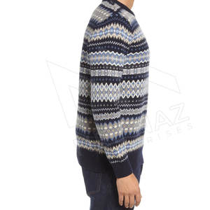 Pull-over en tricot pour homme, col rond, manches longues, en coton épais et polyester, respirant, couleur personnalisable, idéal pour l'hiver - Product Image 5