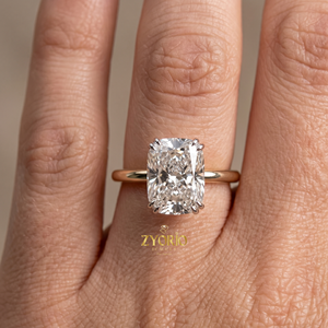 แหวนหมั้นทอง 14K ทรงคุชชั่นคัทแบบเม็ดเดี่ยว - Product Image 5