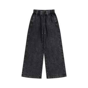 Custom 100% Cotton Luxury Men's Straight Leg Sweatpants Sun Faded Washed with Embroidered Logo Casual Style Fleece Sweat Pants - Product Image 6