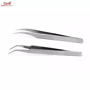 แหนบสแตนเลสปลายแหลมมืออาชีพสำหรับการต่อขนตาและขนตาเพิ่มวอลลุ่ม - Product Image 3