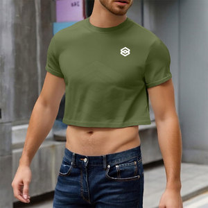 T-shirt court streetwear de haute qualité, couleur noire, coupe classique, personnalisé, 100% coton tricoté, respirant, séchage rapide pour hommes - Product Image 4