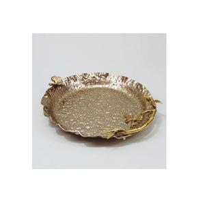 Plato dorado de Metal de diseño moderno de suministro de fábrica con asa para platos de mesa de Hotel en casa al mejor precio - Product Image 1