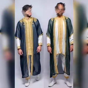 Jabador marocain authentique, vêtements musulmans traditionnels légers et confortables avec broderie complexe pour les événements festifs - Product Image 3