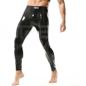 Pantalons pour hommes Pantalons droits en cuir à rayures incurvées Meilleures ventes Pantalons pour hommes Pantalons en cuir au design personnalisé pour hommes Vente en gros - Product Image 2