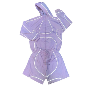 Wholesale Custom Men Winter Breathable <b>Windbreaker</b> Tracksuit Set Waterproof Jacket and Shorts with Custom Colors and Logo - Product Image 3