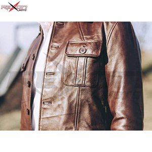 Giacche in pura <span class=keywords><strong>pelle</strong></span> originali da donna di Design moderno di alta qualità giacche <span class=keywords><strong>Blazer</strong></span> da <span class=keywords><strong>uomo</strong></span> in vera <span class=keywords><strong>pelle</strong></span> di pecora con 5 bottoni - Product Image 2