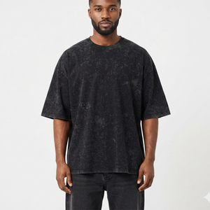 T-shirt Homme Vintage à Manches Courtes en Coton 100% de Haute Qualité, Délavé à l'Acide, 230 g/m², Grammage Lourd, Personnalisable, T-shirt Vierge Délavé - Product Image 4