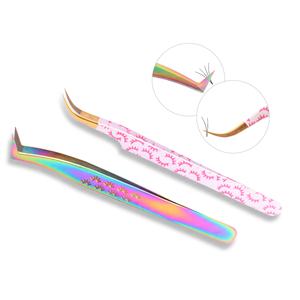 La plus récente pince à cils à pointe inclinée en acier inoxydable facile à saisir et à enlever les outils de maquillage à embouts courts avec échantillon gratuit - Product Image 2