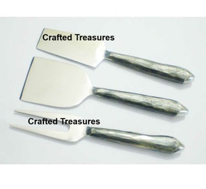Vajilla pulida con espejo, juego de cubiertos de queso, vajilla plateada de acero inoxidable, regalo creativo, Plata personalizada con mango de hierro - Product Image 3