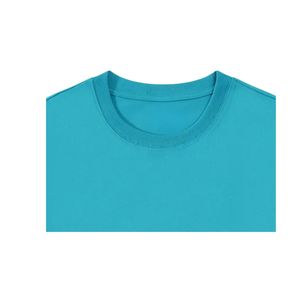 Camiseta Casual para Hombre de Talla Grande con Logotipo Bordado Personalizable de Alta Calidad, Color Azul Cielo, 220 g/m², 100 % Algodón Orgánico Transpirable - Product Image 6
