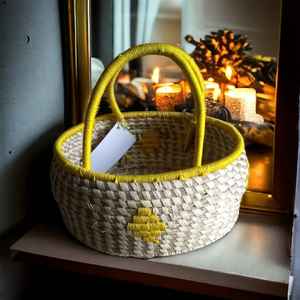 Cesta de mimbre de hierba Sabai tejida a mano barata rústica redonda de alta calidad al por mayor de nuevo diseño cesta de regalo para almacenamiento de regalos - Product Image 5