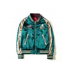 Blouson Bomber en Satin Double Face de Haute Qualité avec Broderie Personnalisée du Logo de la Marque, Veste de Baseball pour Homme, Épaisse et Imperméable pour l'Hiver - Product Image 3