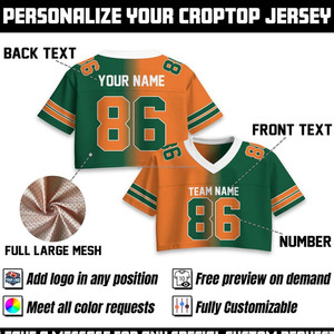 USA Crop Top Jersey 3D Custom Name Number Streetwear Mesh Football Shirt with UV Protection & Breathable Polyester Fabric - Product Image 3