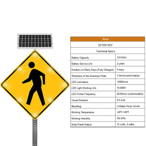 Señal de tráfico peatonal con energía <span class=keywords><strong>solar</strong></span> de alta visibilidad a precio de fábrica - Product Image 3