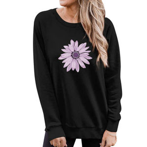 Nouveau design, sweat-shirt en coton de couleur unie, vente en gros, sweat-shirt à col rond pour femmes, meilleure vente - Product Image 5