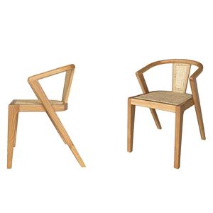 Modern Farmhouse Solid Wood <b>Dining</b> <b>Chair</b> with <b>Rattan</b> Vietnam Home Furniture ODM for Kitchen School Hall Apartment Villa - Product Image 1