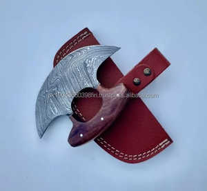 Coupe-pizza traditionnel en acier inoxydable argenté multi-usages écologique couteau utilitaire à hacher la viande en cuir - Product Image 4