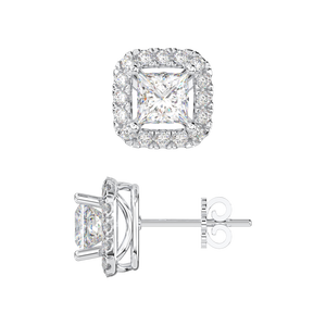 925 Sterling bạc cơ bản ounded vuông hình Cubic Zirconia Stud Bông tai chất lượng cao ngọc trai vàng mạ cho phụ nữ của Đảng - Product Image 5