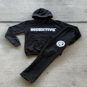 100% Cotton <b>Winter</b> Solid Tracksuit with High Quality Cotton Regular Fit Distressed Embroidery Unisex - Product Image 5