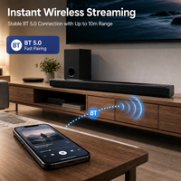 DAAO Deep Bass Sound Bar dengan Subwoofer Pasif 5.5" 60W 2.1 Channel 3 Speaker Sistem Speaker TV untuk Audio Home Cinema