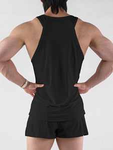 En stock, débardeur de sport pour homme en nylon, col rond, sans manches, maille, débardeur de fitness pour homme - Product Image 4