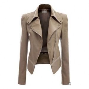 Chaqueta de motorista de invierno para exteriores para mujer, diseño personalizado de cuero Original de talla grande con característica transpirable, moda informal para niña - Product Image 4